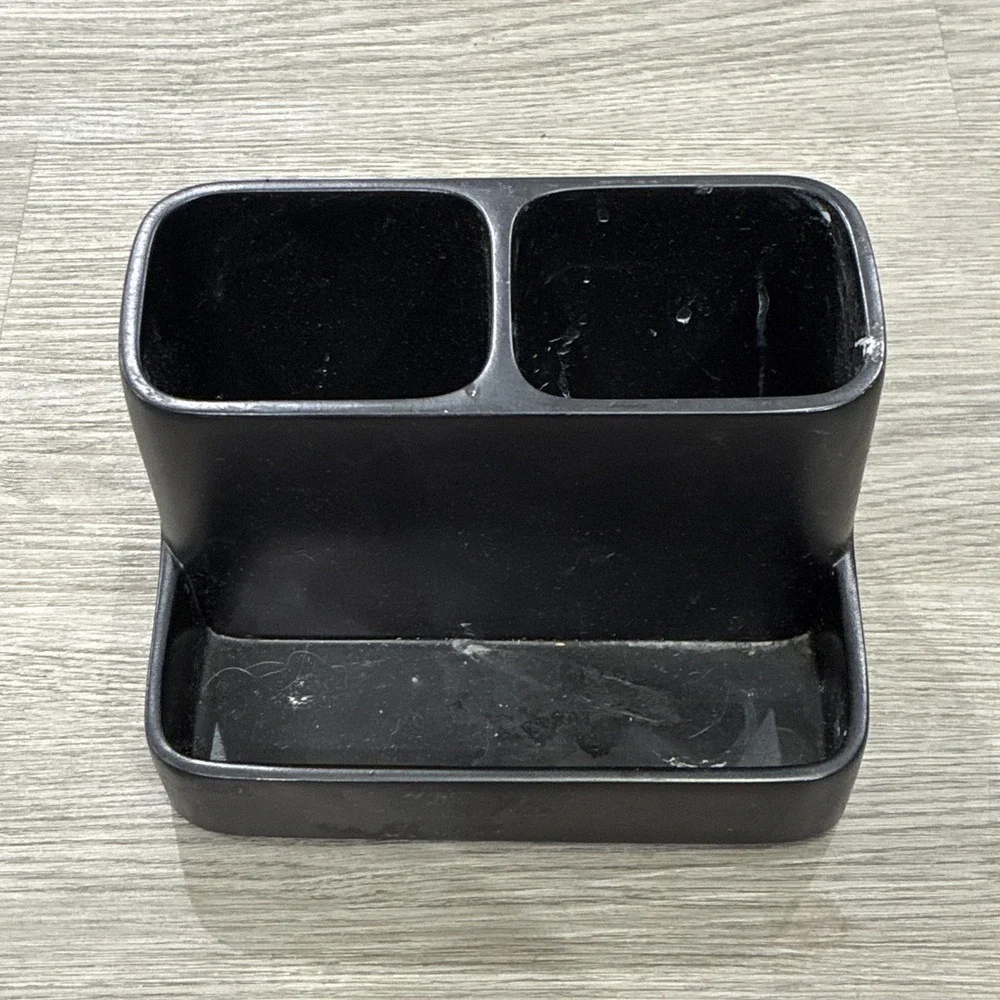 Black 3 Hole Vanity Organizer | Bathroom, Make Up, Toothbrushes